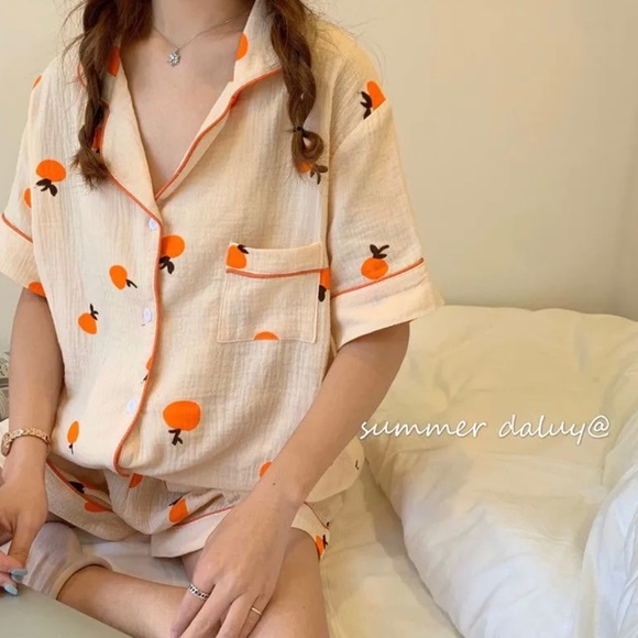 3/$20 YESSTYLE Tanee - Pajama Set: Printed Short-Sleeve Top + Shorts - Picture 2 of 5